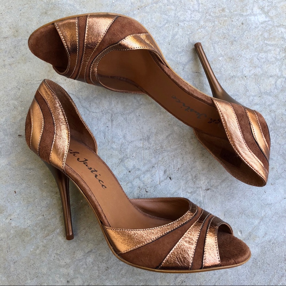 Rough Justice Metallic Bronze Johanna Heels Pumps